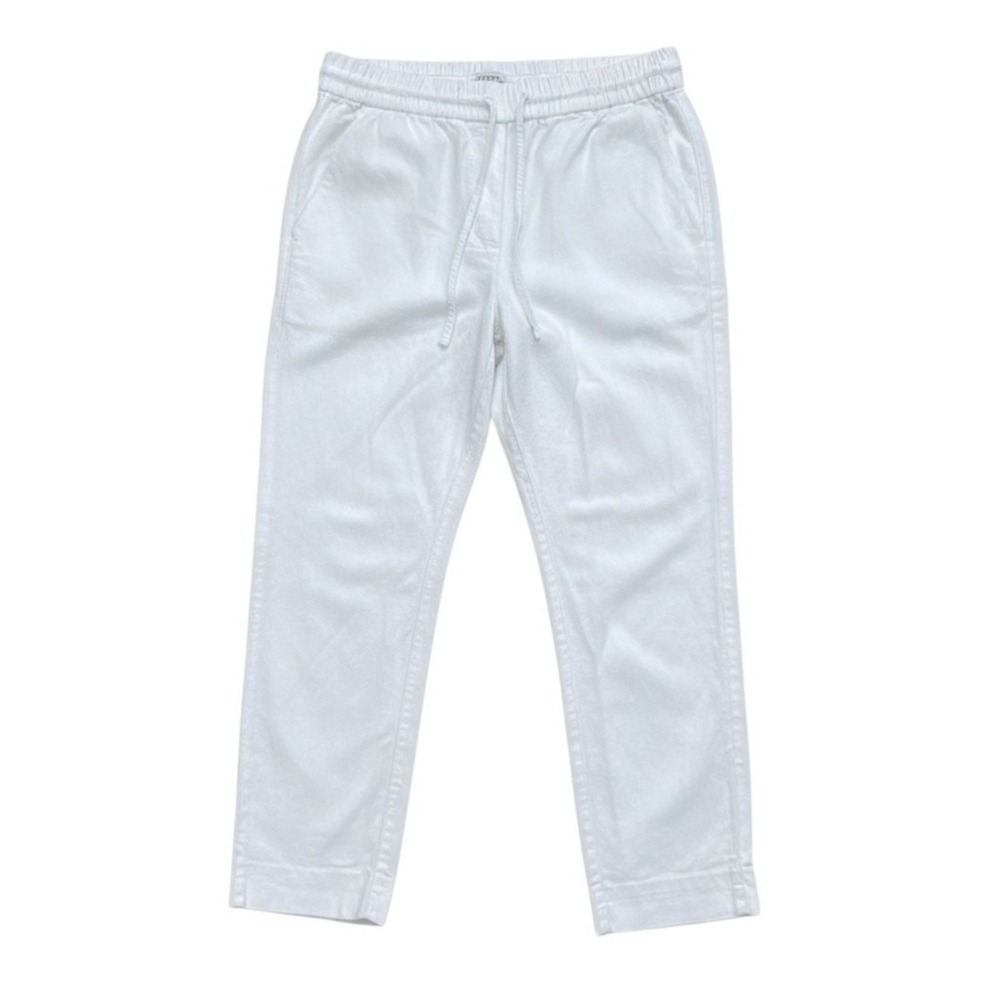 J.Crew Pants Linen Cotton Drawstring Tapered White Coastal Casual C1223 4
